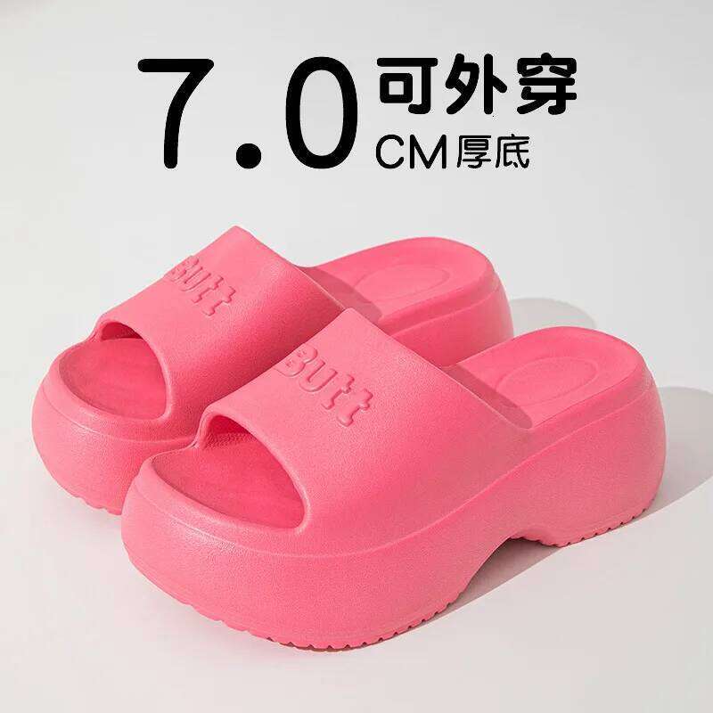 2025 New Women Platform Slippers Casual Wedges Shoes Thick Sole Soft EVA Female Home Beach Slides Summer High Heel Sandals