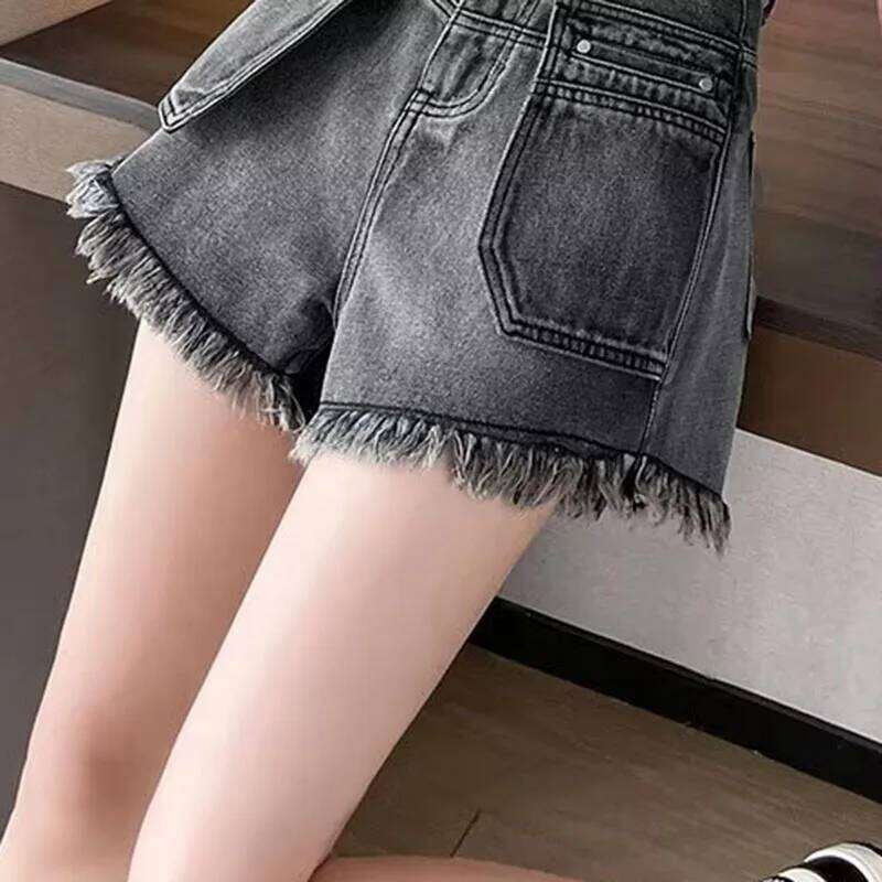 2025 New Summer Denim Shorts Fashion Women Button High Street Y2K Sexy Hot Girl Short Pants Ripped Jeans Tassel Female Clothes XJ260305