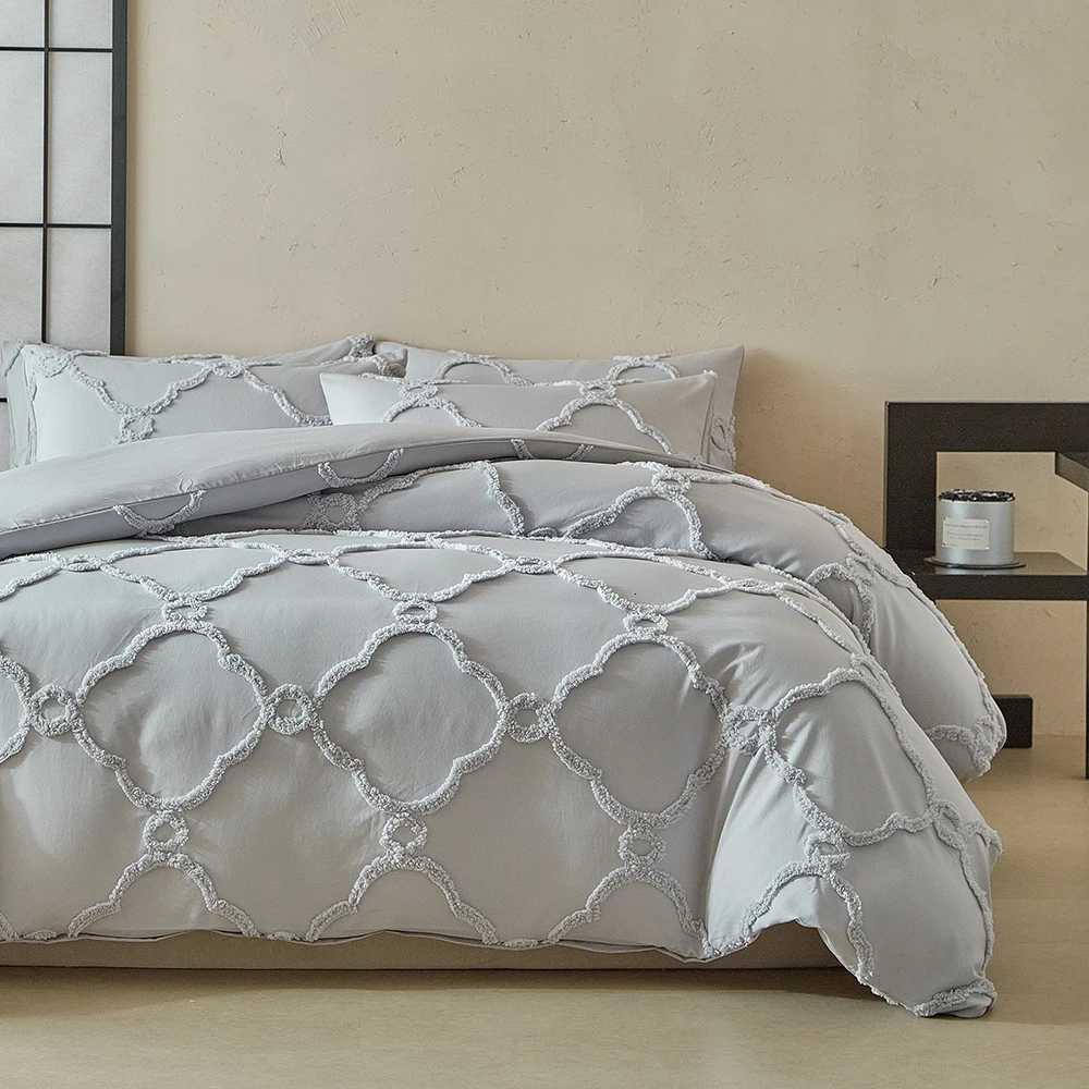 Nordic Diamond Grid Duvet Cover Bedding Set Twin Queen King Sizes for All Bed TypesT260305