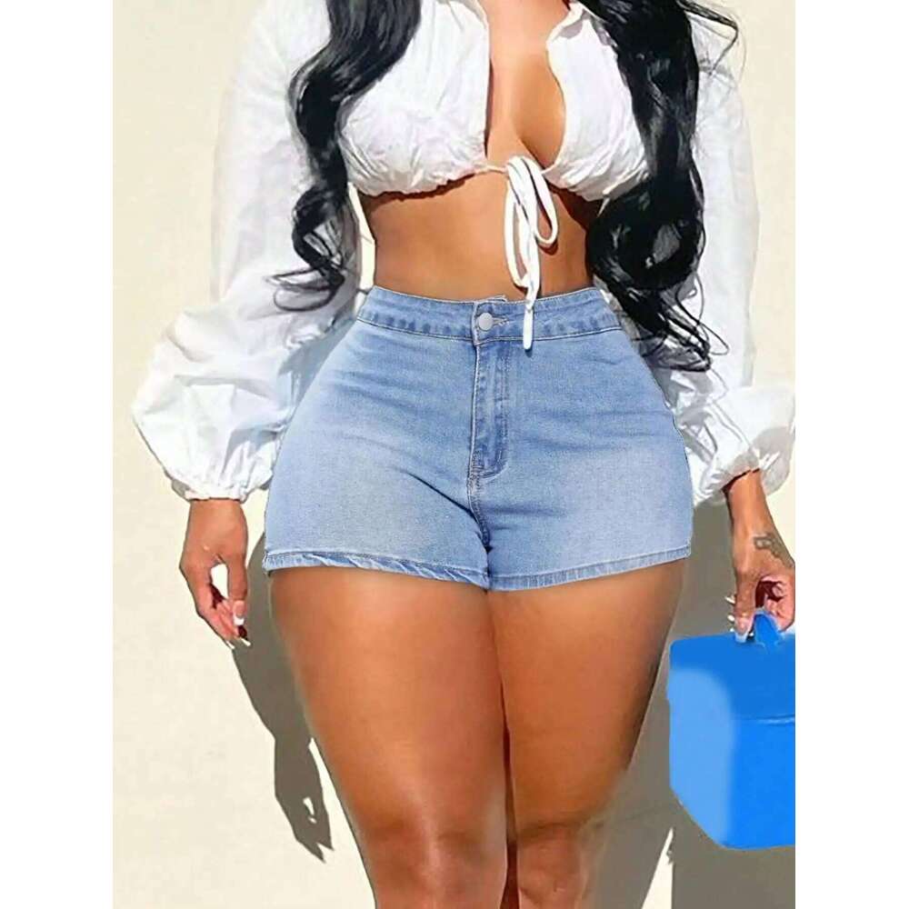 Y2K Street High Waist Ultra Stretchy Casual Skinny Cotton Mini Denim Shorts Music Festival Daily Trendy Jeans XJ260305