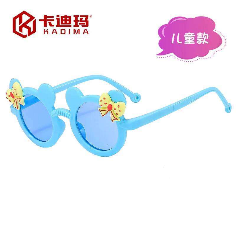 New children's cat eye bow sunglasses 2024 boys girls fashion sun protection beach outings baby glasses oculos infantil uv400 Z260305