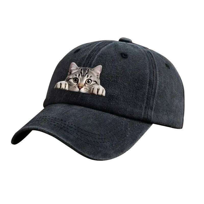 Fashion Washed Cotton Denim Baseball Caps Men Women Vintage Animal 3D Print Outdoor Sports Trucker Dad Hat Female Male Sun Hats Y260304