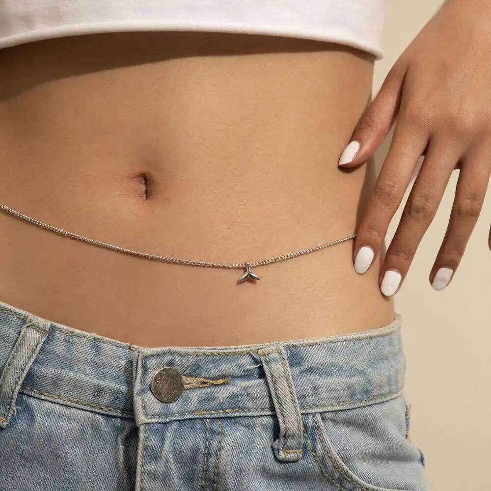 Adjustable Sexy Pearl Bikini Rhinestone Metal Punk Women Waist Chain Belly Belt Fashion Jewelry Body Necklace S260304