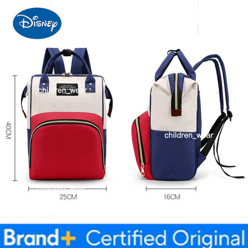 Disney New Stylish Backpack Large Capacity Childrens Backpack Cartoon Mickey Mouse Zippered Travel Bag Childrens Gift H260305