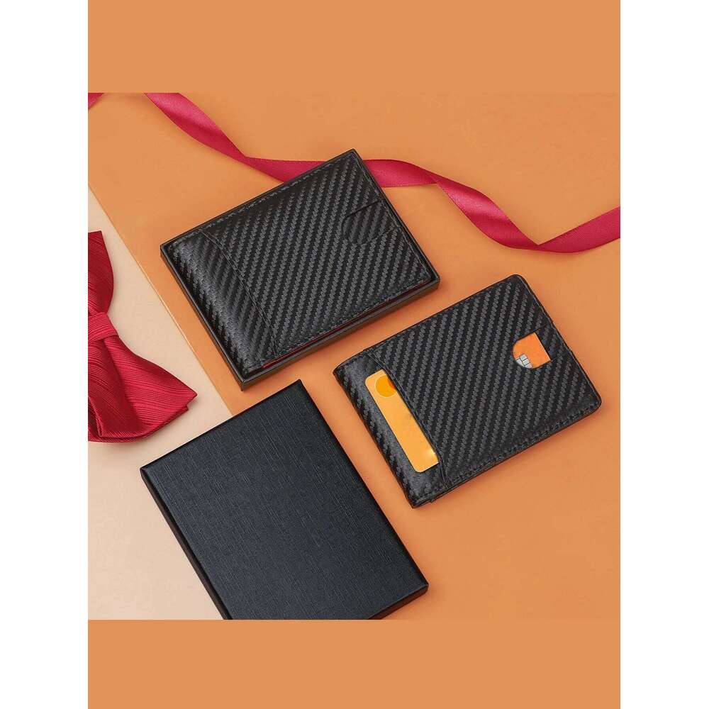 Microfiber Easy Carbon Fiber Men's Credit Card Holder Wallet C260304