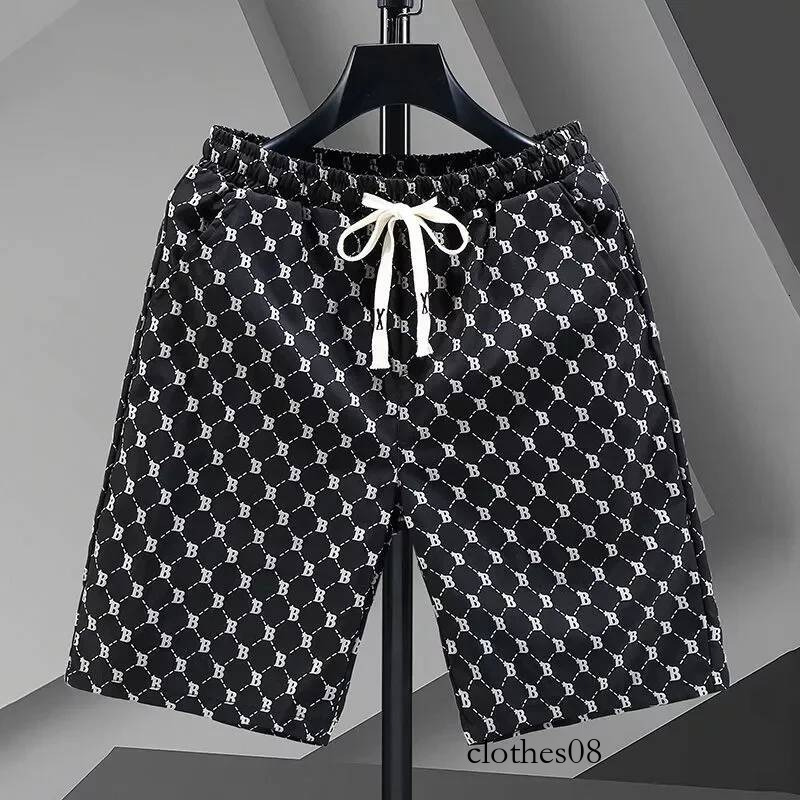 Summer Modern Trend Stylish Men's Star B Full Over Print Casual Quick-dry Beach Comfy Relaxed-Fit Flexible Moto Shorts