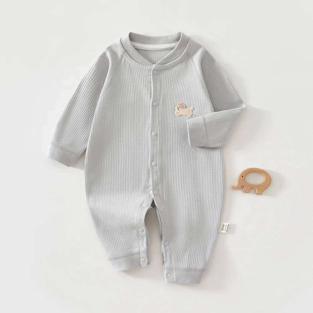 AYNIGIELL Baby Spring Autumn Sleepwear Pure Cotton Clothes 0-18 Months Newborn Boys and Girls Jumpsuit Z260304