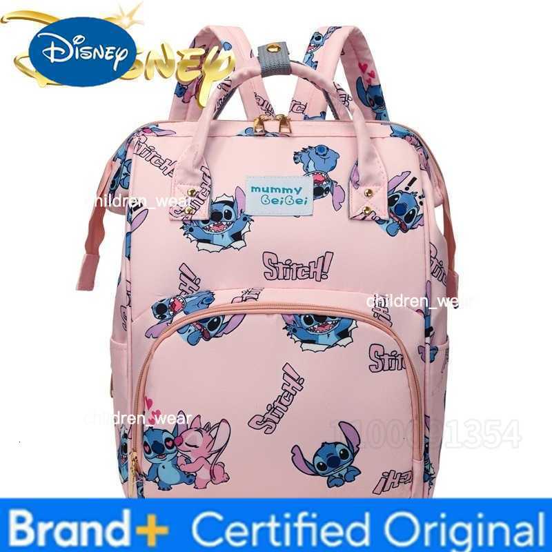 Disney Stitch New Diaper Bag Backpack Large Capacity Multifunctional Baby Diaper Bag Cartoon Fashionable Portable Baby Bag H260305