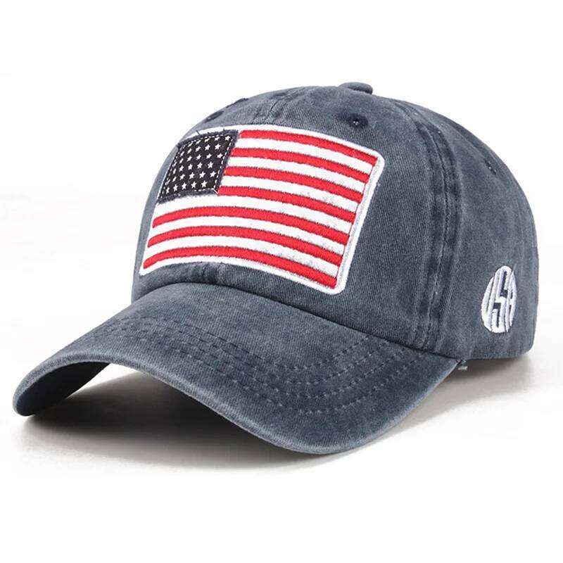 USA Flag Embroidery Baseball Cap Washed Distressed Sports Hat Adjustable Sunscreen Dad Hats For Women Men Y260304