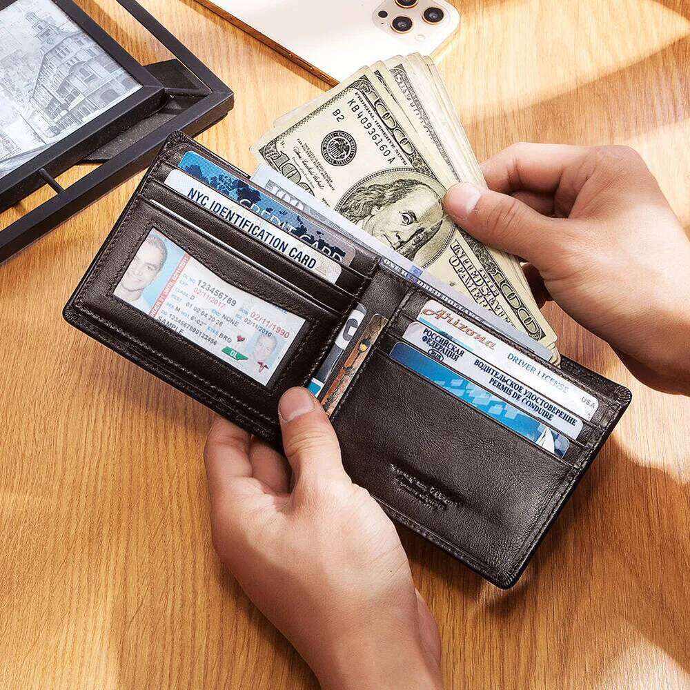 HUMERPAUL Wallet for Men with AirTag RFID Blocking Bifold Card With ID Window & Secret Air Tag Holder Pocket C260304