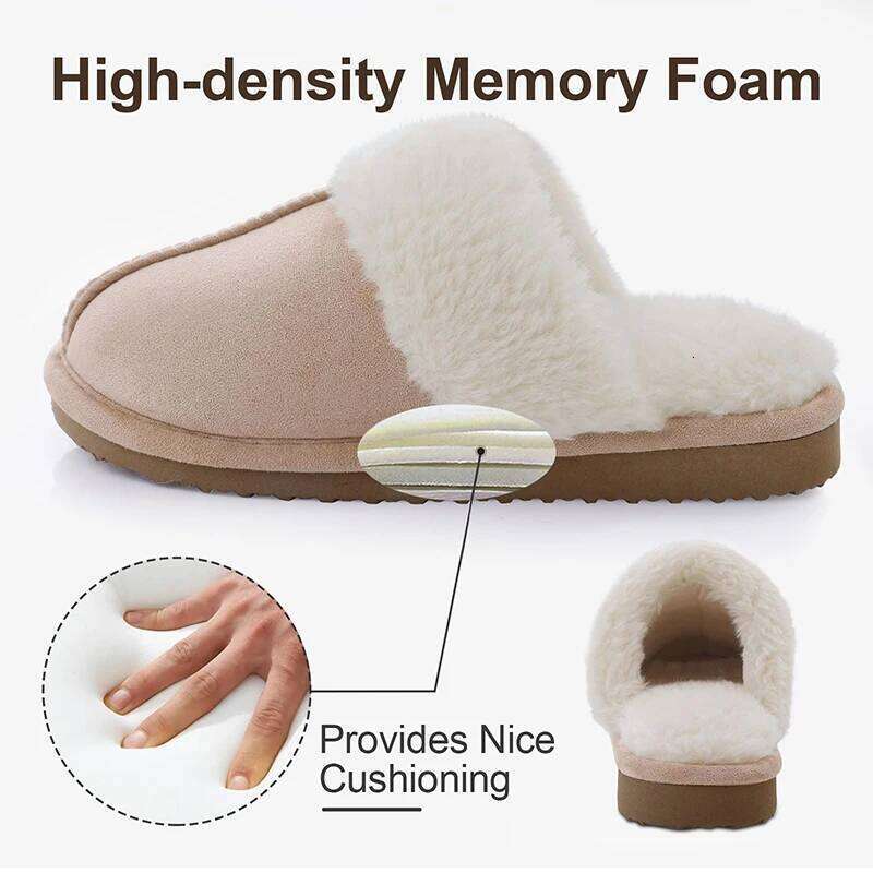 Kidmi Women's Soft Fluffy Fuzzy Ladies Winter House Slippers New Warm For Woman Comfortable Womens Shoes