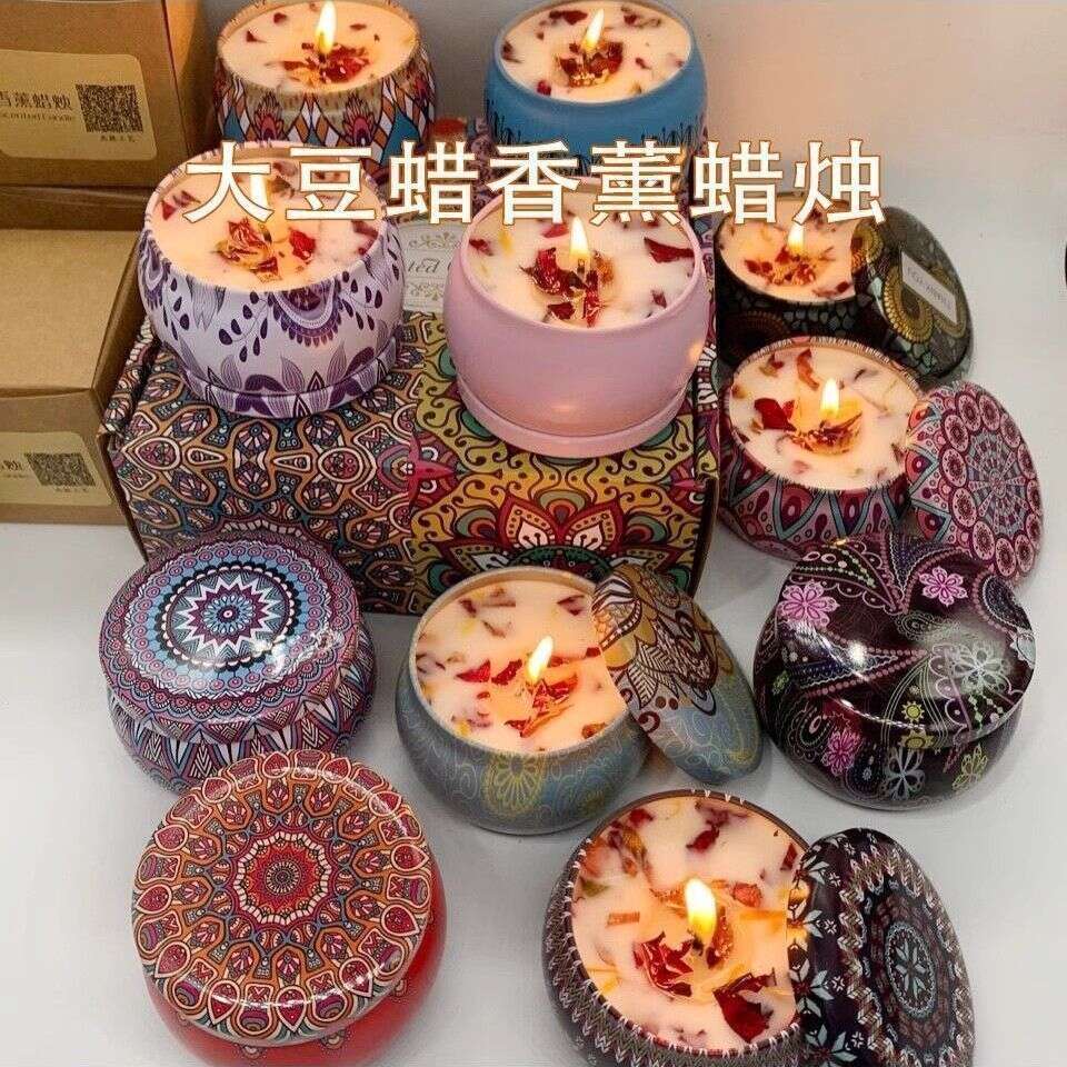 Dried Flower Aromatherapy Candle Home Living Room Incense Sleep Bedroom Box Ornament Set Wedding Favor Gift W260304 W260305