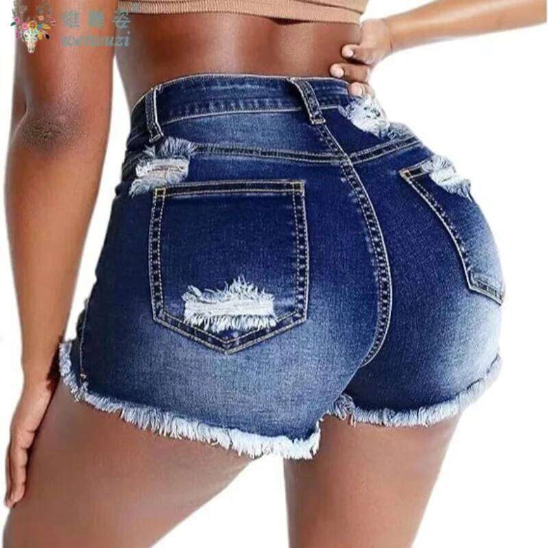 Harajuku Y2K Women's Denim Casual Vintage A-Line Slim Ripped JEANS Summer High Waist Pants Girls Party Jean Shorts XJ260305