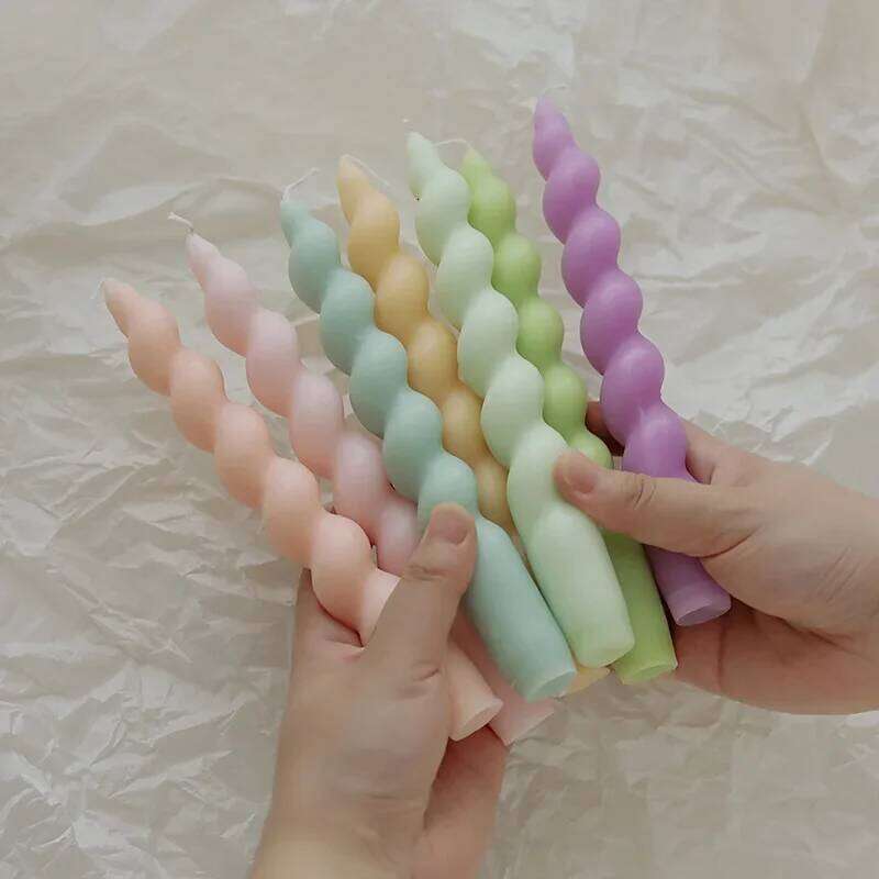 Ins Style Spiral Long Rod Scented Soy Wax Candles for Aromatherapy Wedding Birthday Candle Home Party Decoration W260304 W260305