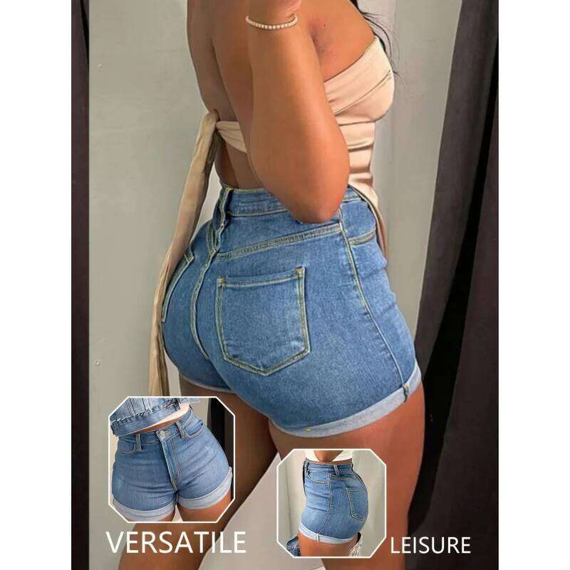 Fashion Peach Hip Women's Sexy Versatile Jeans;Women's Short Jeans XJ260305