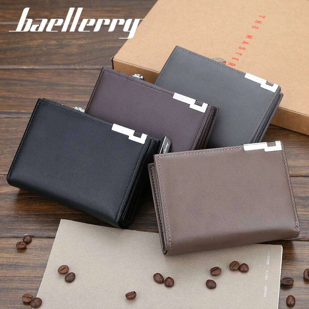 Executive Gift Men's Short Wallet Slim RFID Blocking Multi-Card Slots PU Leather Essential C260304