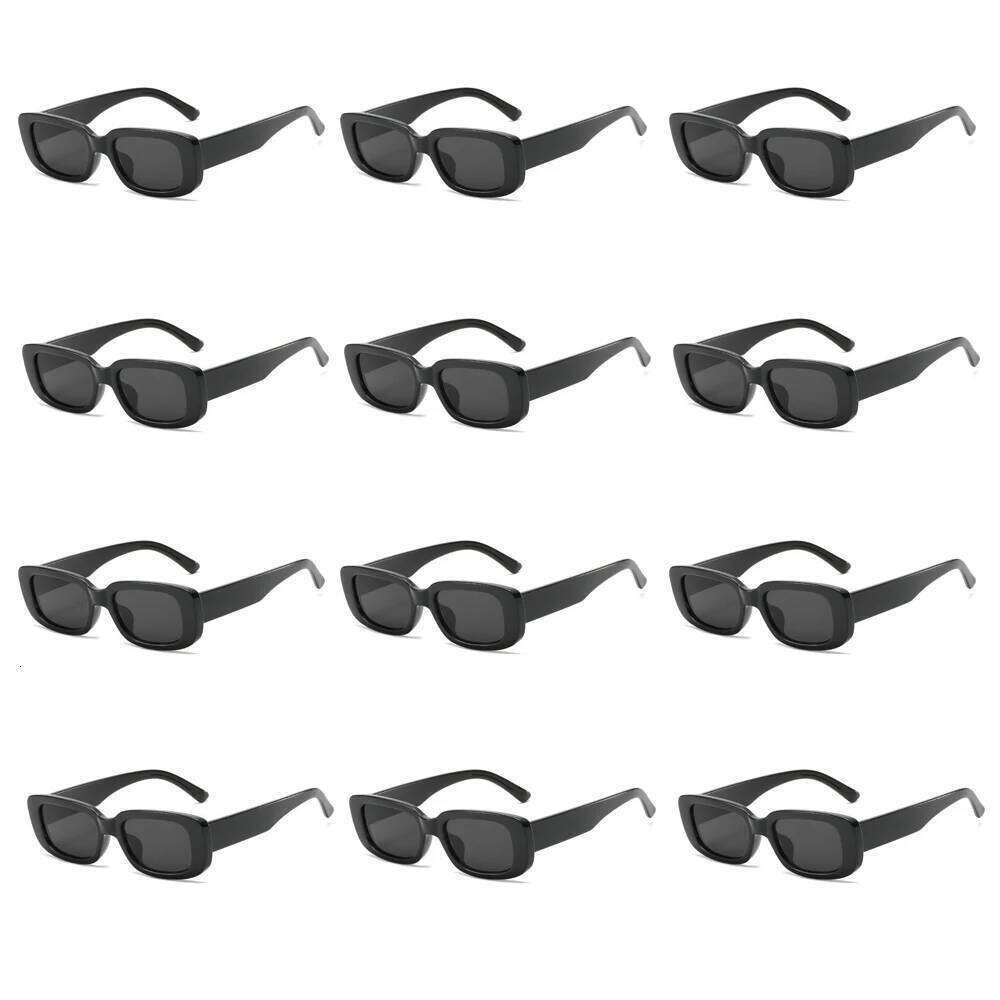 Lovatfirs Pack Square Sunglasses For Party Trip Women Men Different 12 Color UV Protection Z260305