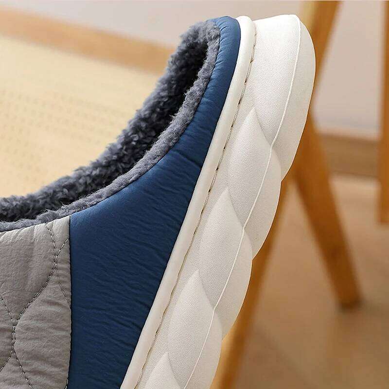 KIDMI Furry EVA Foam Comfort Home Thick Bottom Soft Sole Indoor Slides Fluffy Cozy Warm Men's Slippers