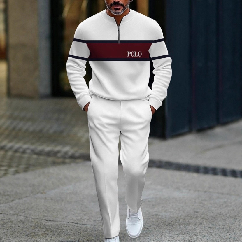 Luxurious Brand Designer Clothing 2026 New Style Half-zip Pullover T-shirt For Men - Casual And Fashionable Long-sleeved Clothing - Men's Sportsw