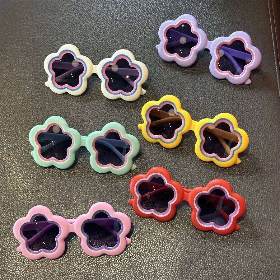 2024 New Children's Sunglasses Flower Shaped Sunscreen Sun Glasses for Female Baby Photography Fashion Shades UV400 Gafas De Sol Z260305