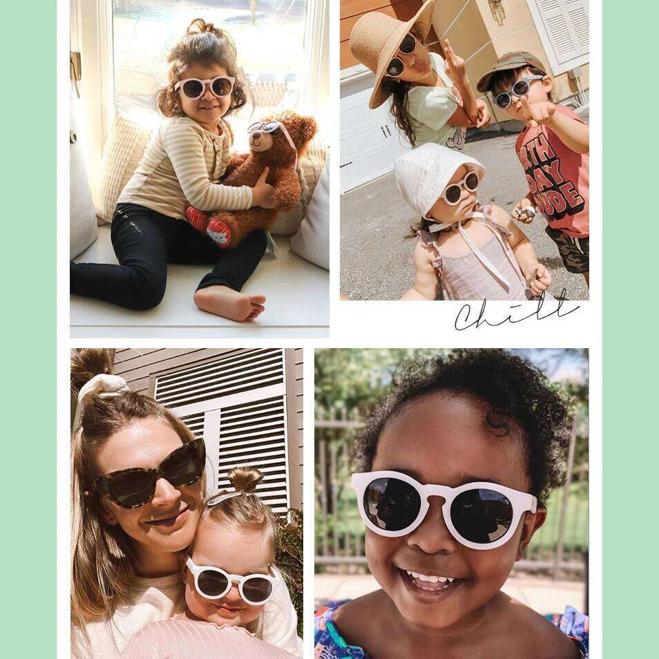 2023 Kids Double Leopard Round Outdoor Children Sun Protection Boys Girls Colors Protect Eyes Baby UV400 Sunglasses Z260305