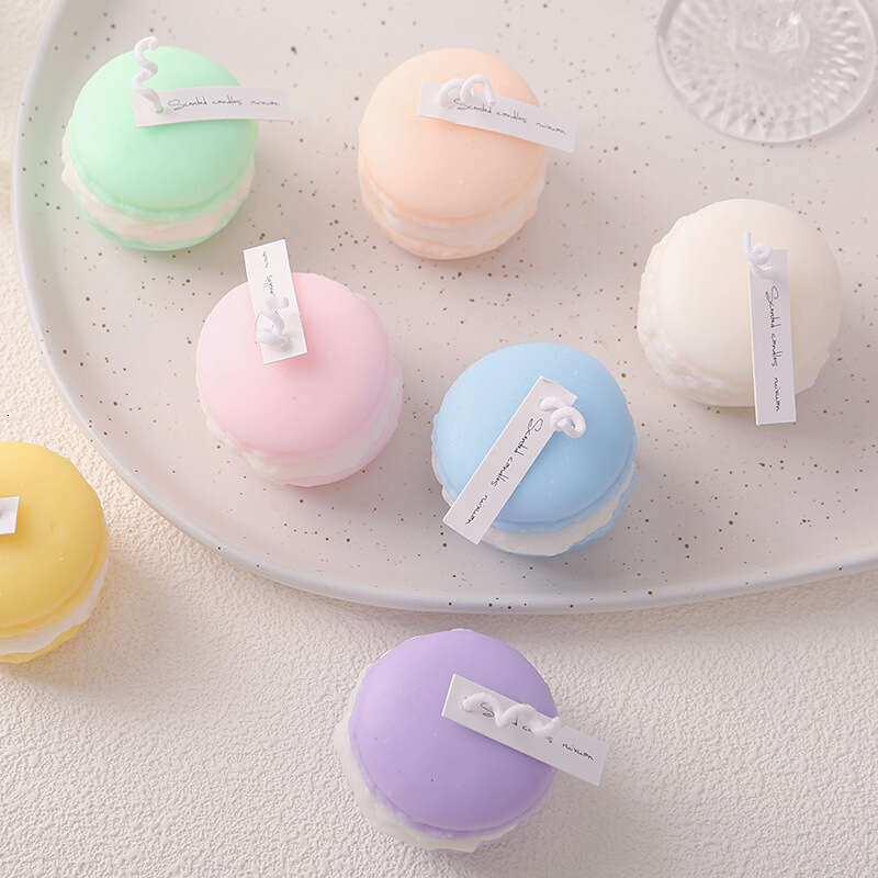 Macaron Scented Wholesale Wedding Fragrance Small Gift Handmade Cross-Border Smokeless Realistic Design Candle W260305