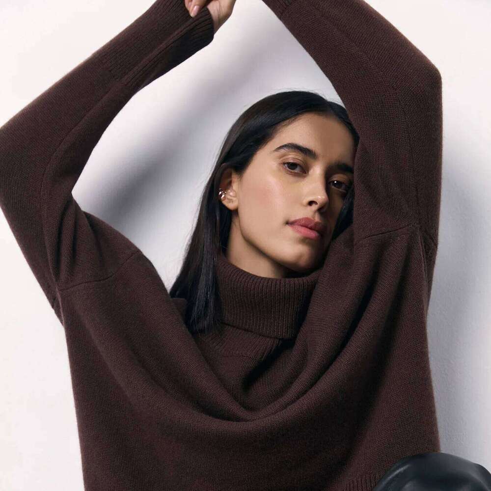 Korean Loose Turtleneck Knitted Sweater, Solid Color Comfortable Casual Knit Pullover Sweater,Women's Autumn and Winter XJ260305