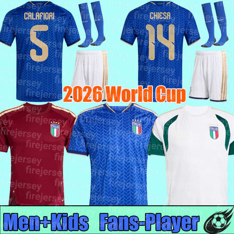 2026 World Cup Kit italy jersey soccer jerseys men kids football shirts away home RETEGUI BARELLA FRATTESI PELLEGRINI set goalkeeper Adult training clothes