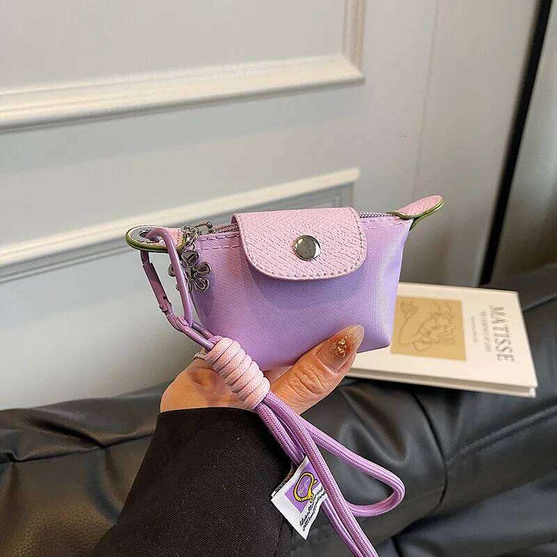 Portable Large Capacity Coin Purse Wrist Strap Keychain Travel Wallet Women Zipper Mini Cosmetic Girls Bank Card Key Bag C260304