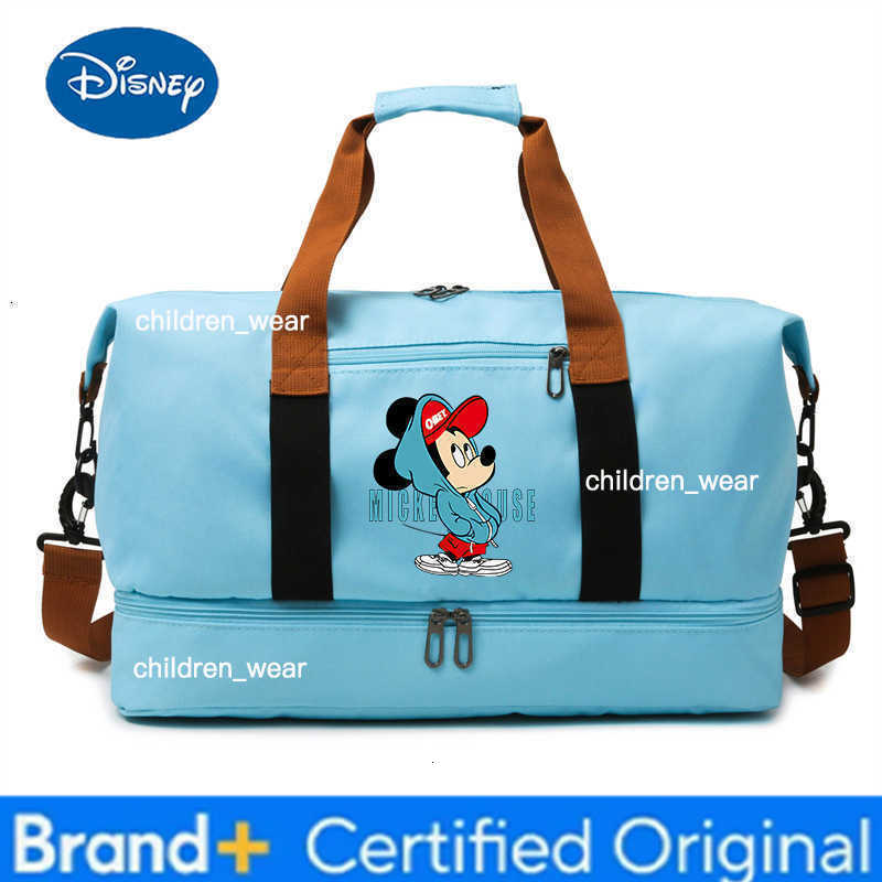 Disney Mickey Travel Bags for Women Large Capacity Mens Sports Bag Waterproof Female Messenger Bag Dry Wet Dropshipping Handbag H260305