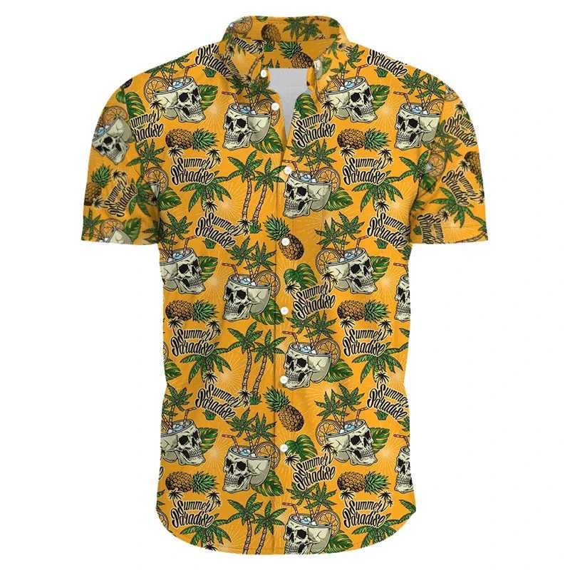 New Hawaiian Male Social Floral Shirt For Blouse Men 3D Camisas Casuais Print Slim Fit Mens Street Casual Short Sleeve Clothing M260305