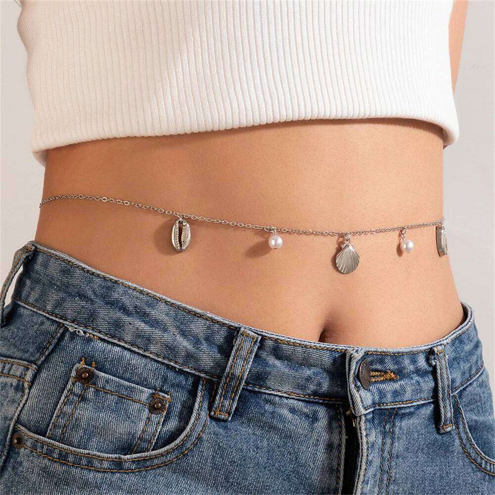 Fashion Boho Gold-plate Multilevel Star Moon Butterfly Snake Pendant Long Waist Chain For Women Beach Sexy Body Chains Jewelry S260304