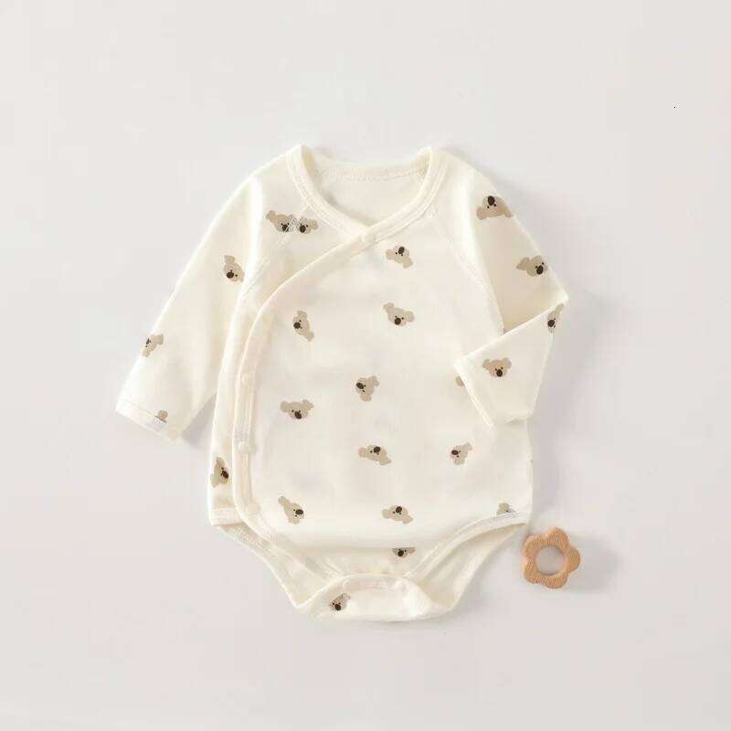 AYNIGIELL Autumn Pure Newborn Girls Boys Romper 100% Cotton Long Sleeves Bodysuit Infant Baby Clothes Z260304