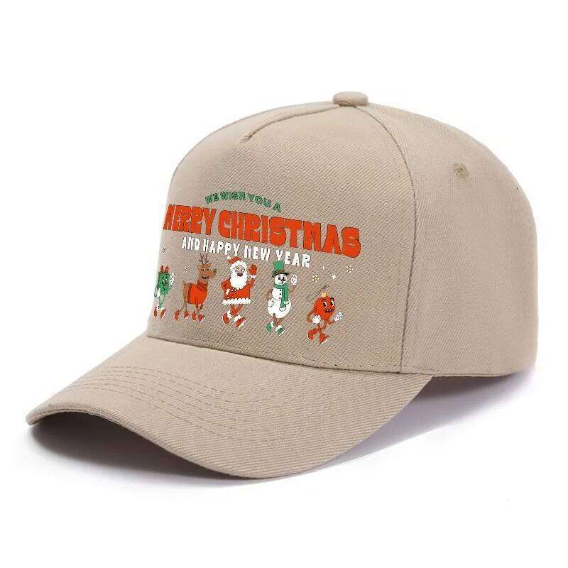 1pc Festive Christmas Warm Baseball Cap,Adjustable Buckle Polyester New Year Head Hat,Sun Protection Leisure Festival for Men Y260304