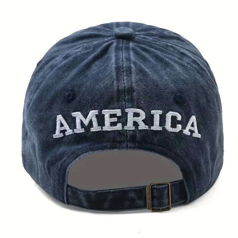USA Flag Embroidery Baseball Cap Washed Distressed Sports Hat Adjustable Sunscreen Dad Hats For Women Men Y260304