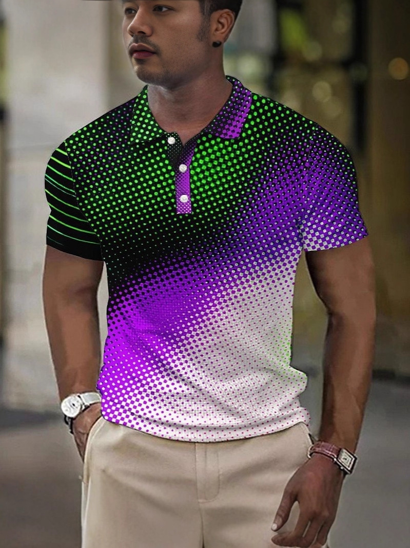 2026 New Designer Luxury Brand Summer Crossover Men's Fashion Breathable Multi Functional Leisure 3D Simple Printed Button Short Sleeve Collar Sh