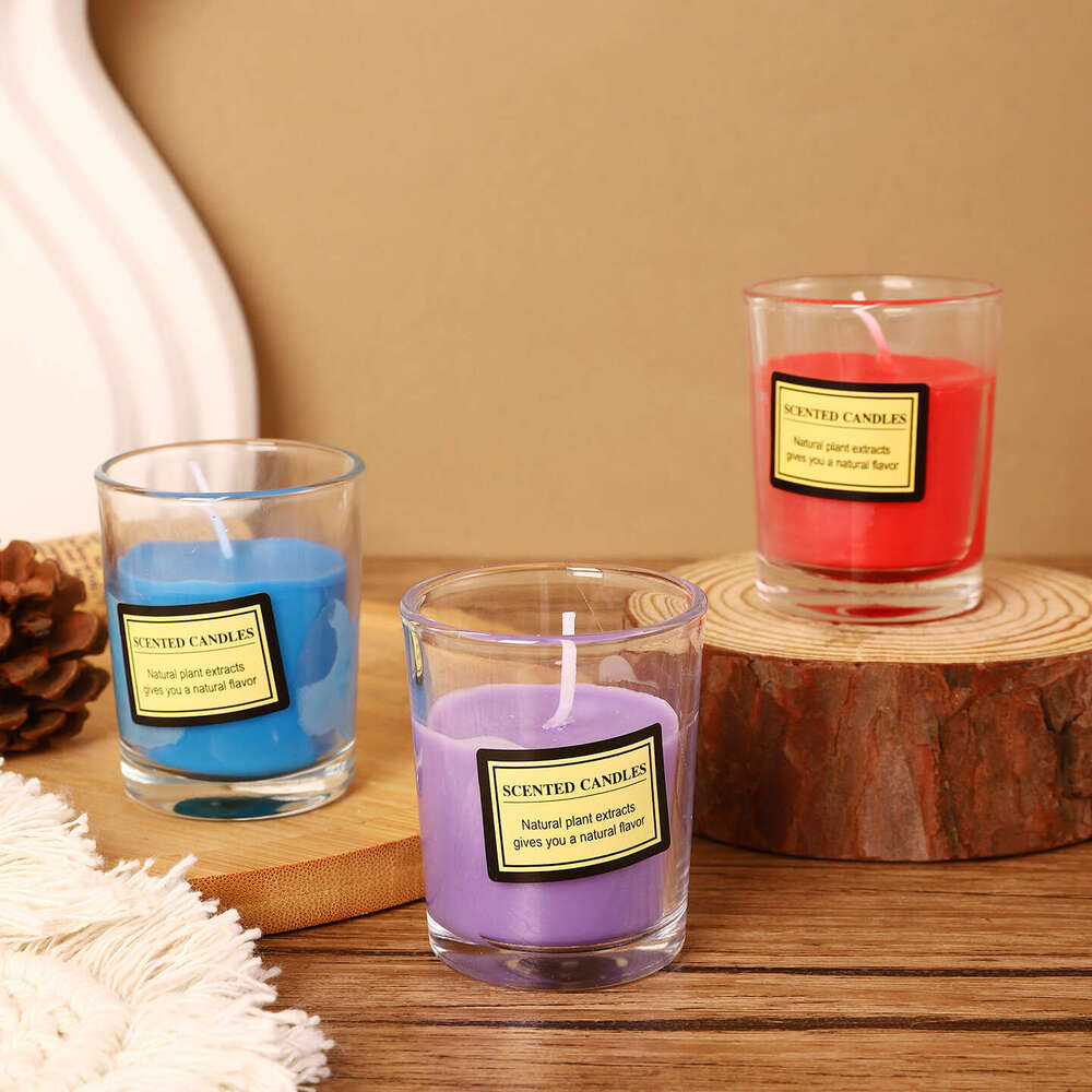 Cross-Border Cup Internet Celebrity Simple Smokeless Indoor Colorful Aromatherapy Candle Restaurant Home Atmosphere Fragrance W260304 W260305
