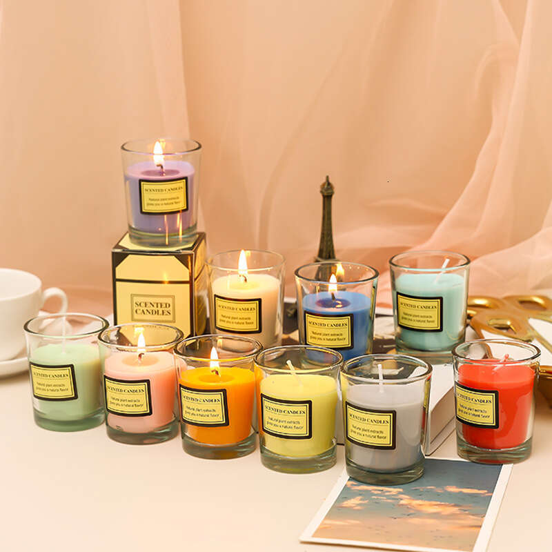 Wholesale Glass Cup Plant Wax Niche Aromatherapy Home Creative Gift Smokeless Scented Candle Amazon W260304 W260305