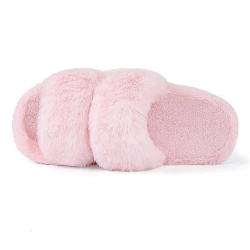 Kidmi New Plush Fashion Women's House Shoes Indoor Warm Fluffy Open Toe Slides Women Winter Fuzzy Slippers