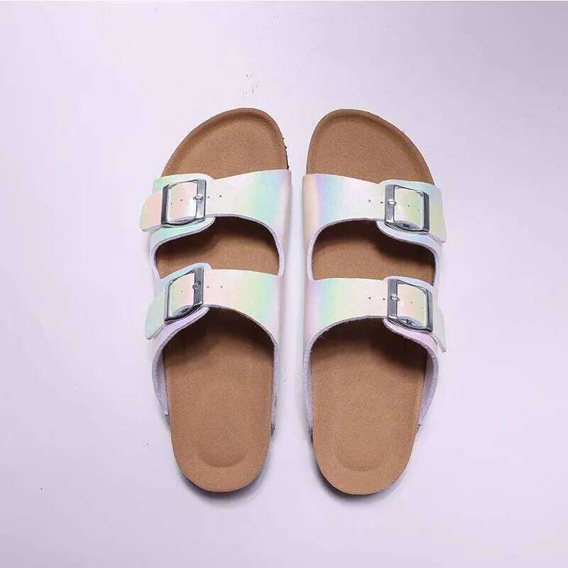 Kidmi For Women's Popular Comfortable Summer Beach Slippers Indoor And Outdoor Sandals With Fashion Double Metal Buckle