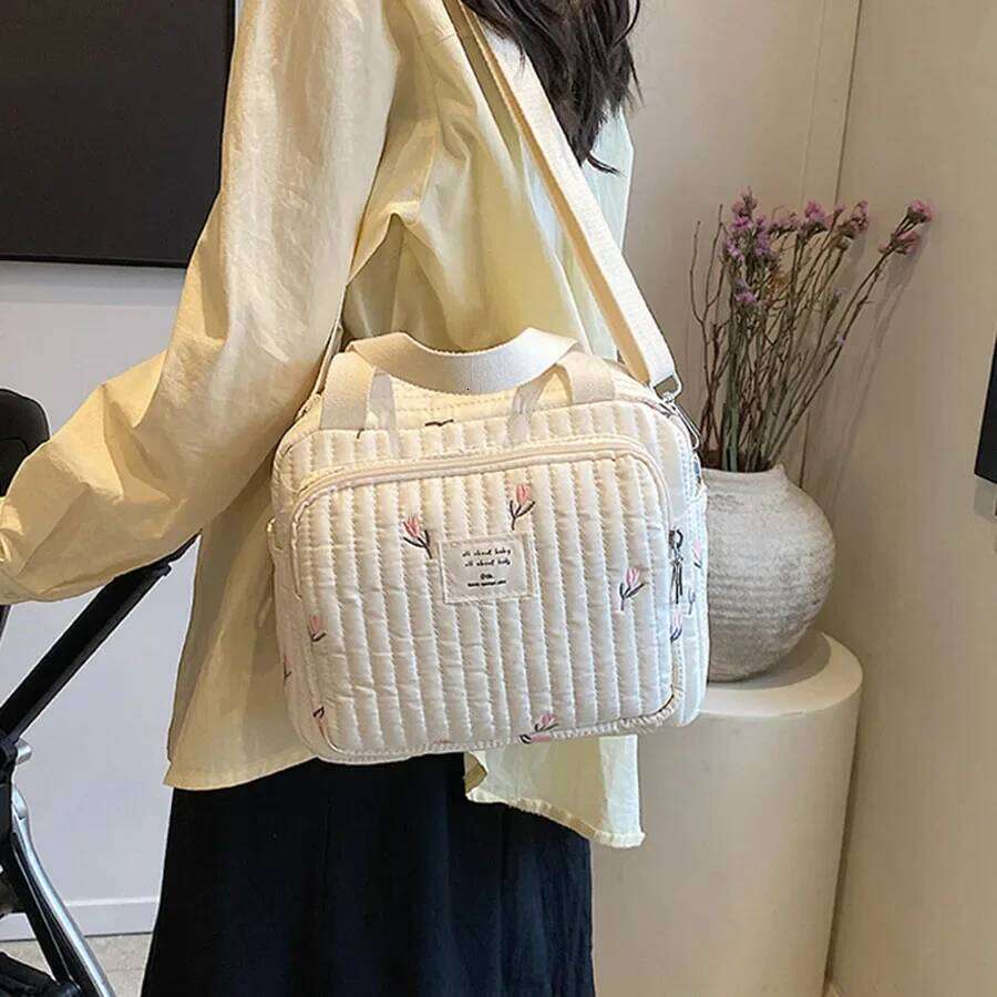 Cute Bear Mommy Cotton Zipper Diaper Women Handbag Nappy Caddy Organizer Baby Maternity Luggage Bag Z260304