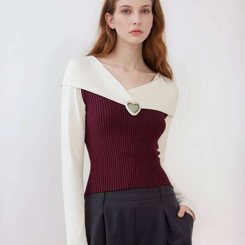 Autumn Elegant Korean Style V-neck Pullover Women Sweater Slim Fit Female Long Sleeve Knitted Top Fall Casual Winter Knitwear XJ260305