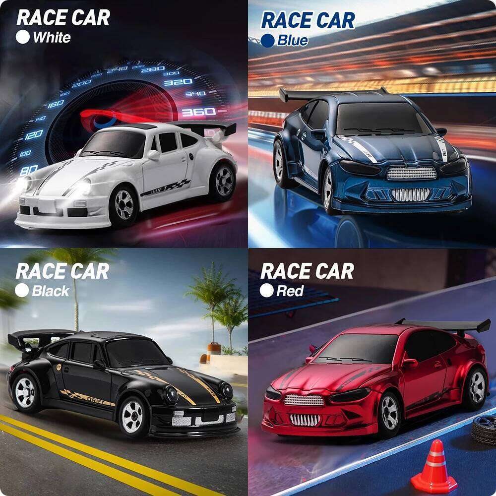 KF20 1/64 RC Drift 2.4G High-Speed Racing Four-Wheel Mini Desktop Remote Control Car Electric Toy Kids Z260304