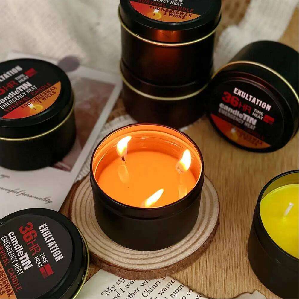 Emergency 36 Hour 3 Wick Long Lasting Beeswax Survival Candle with Aroma for Home Camping Fishing W260304 W260305