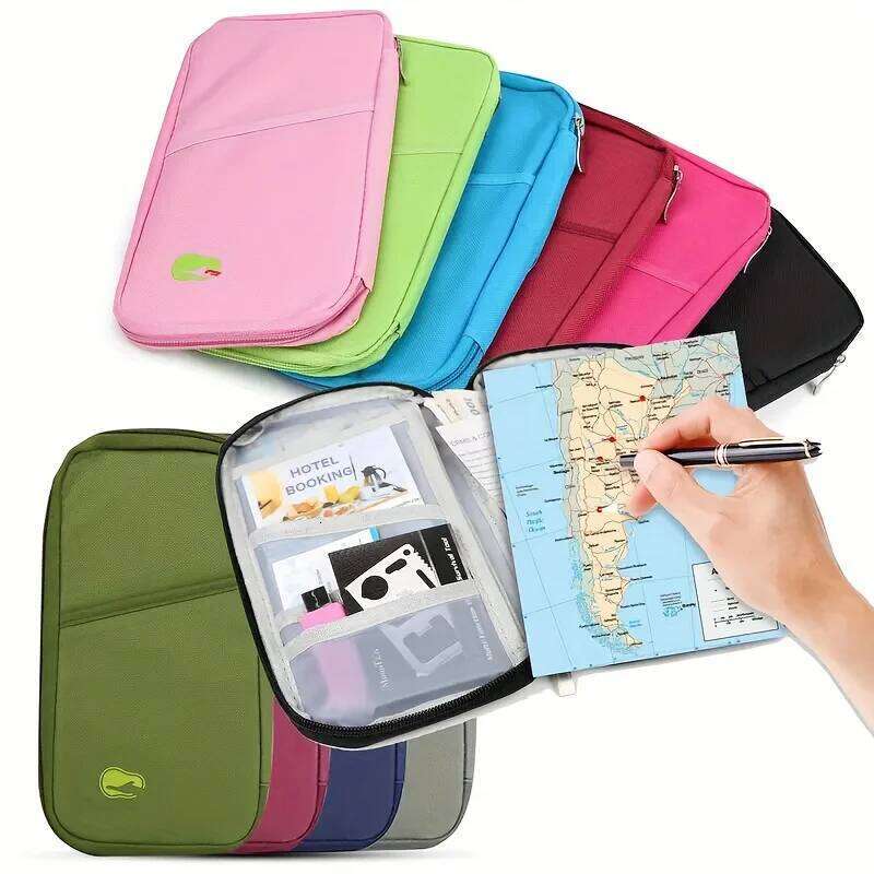 Multi-Functional Wallet-Style Travel Document Holder Men's Women's Style Passport Wallet Organizer Bag C260304