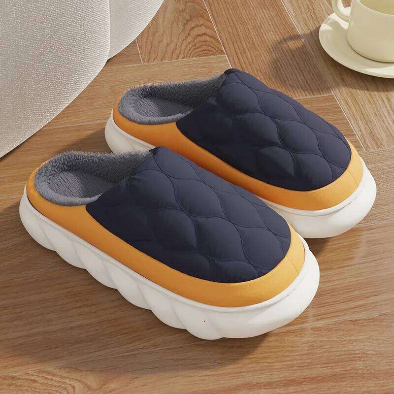 KIDMI Furry EVA Foam Comfort Home Thick Bottom Soft Sole Indoor Slides Fluffy Cozy Warm Men's Slippers