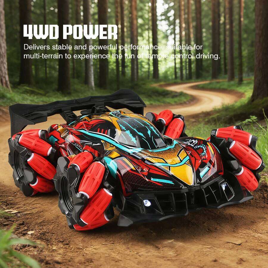 4Wd Rc Stunt Car with Sprayer Namu Wheels, 2.4g Remote Control Drift Vehicle, Colorful Led Lights & Sound Off-Road Toys Gift F Z260304
