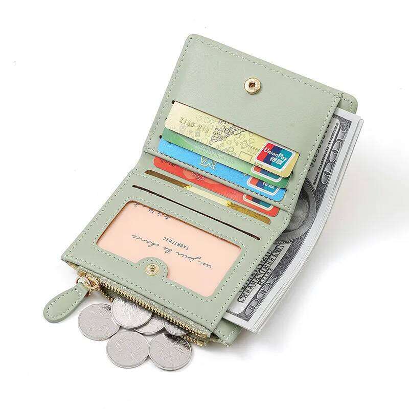 New Simple Short Women's Wallets Clips Zipper Female Coin Purses Credit Card Photo Holder Cute Wallet for Girls C260304