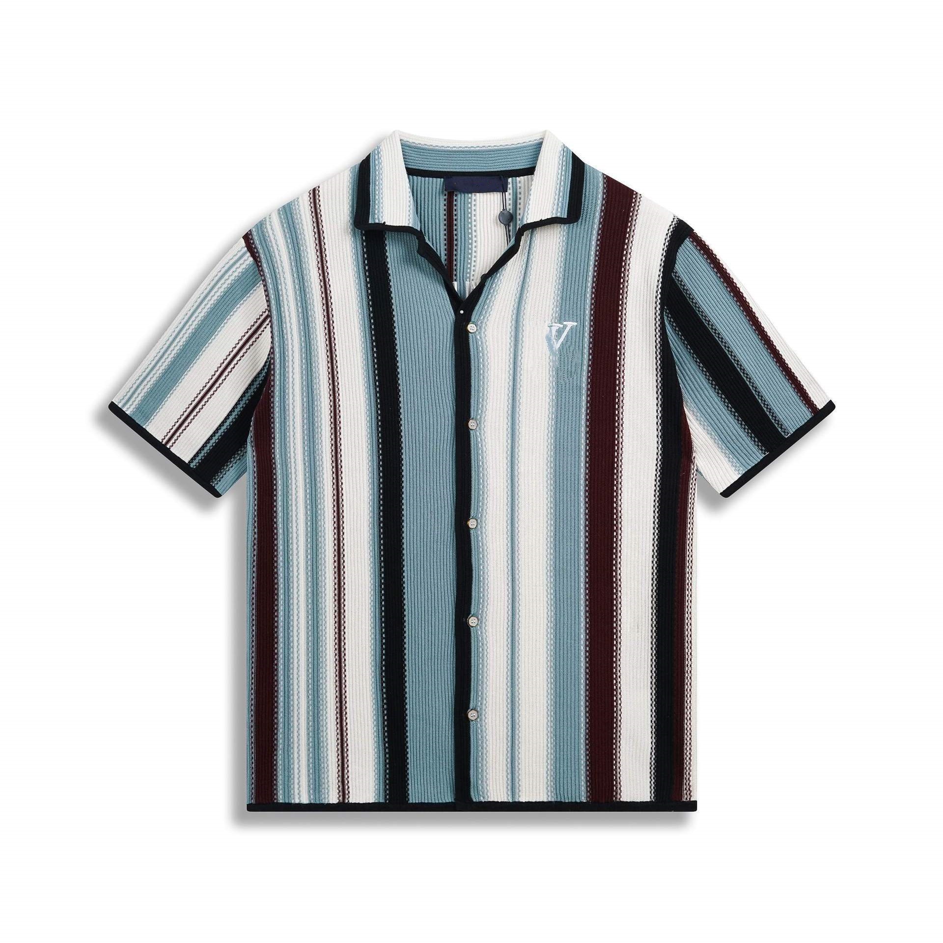 Designer men shirt fashion printed cotton knitted short sleeved T-shirt shorts set men women outdoor casual loose summer single breasted top Size xs-l