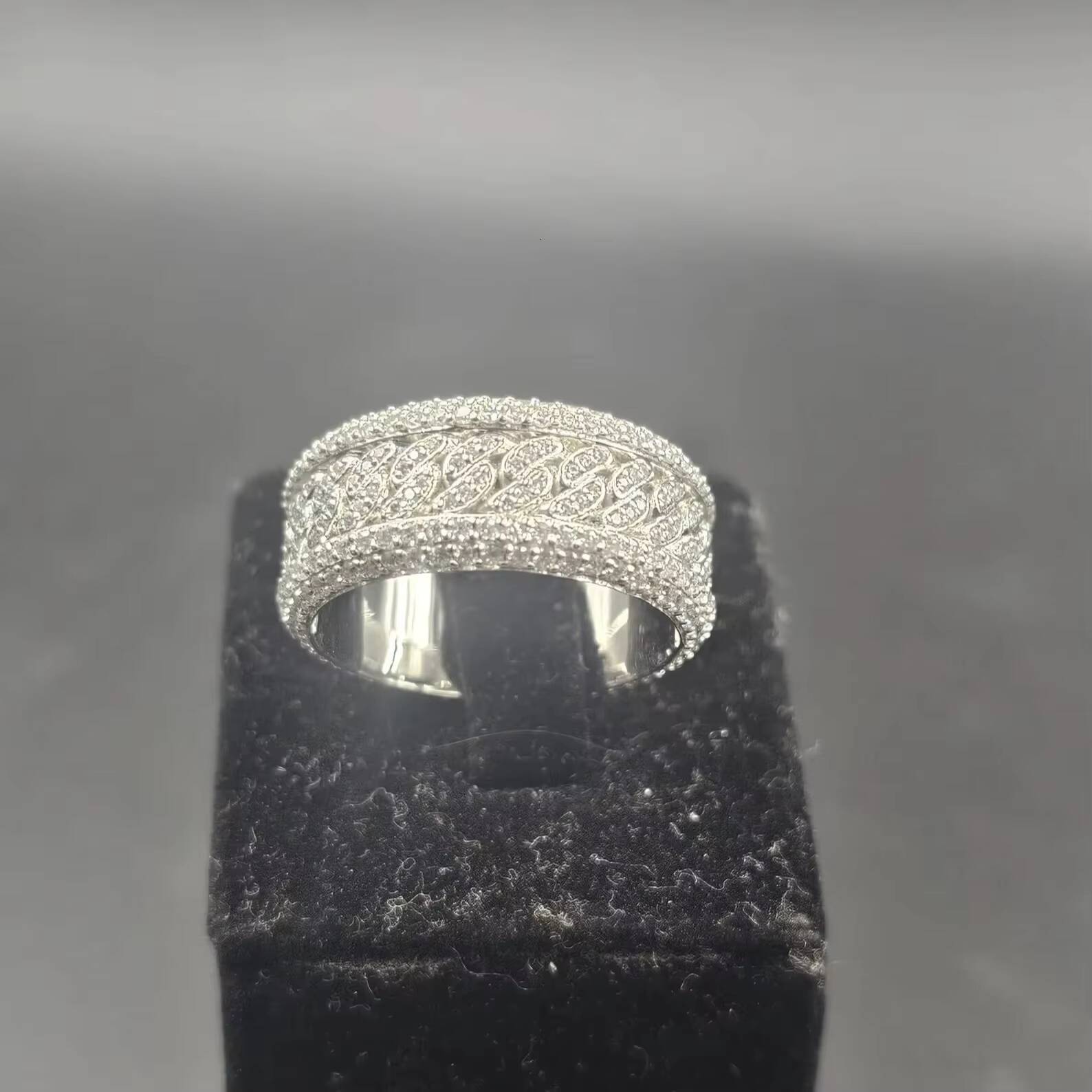 Trendy New Arrivals Custom Fine Jewelry Luxury S925 Sterling Silver Eternity Band Ring IGI Certified VVS Diamond Hip Hop